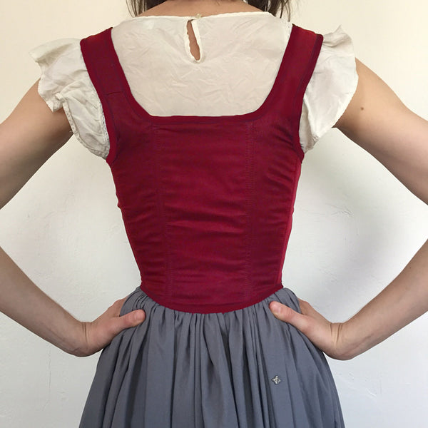 Medieval Overbust Vintage Corset, Lace up Bustier Corset Top,