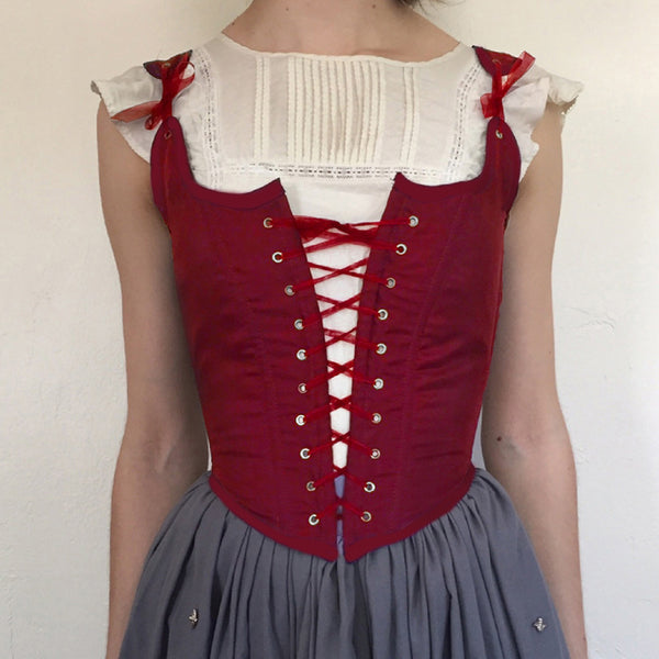 Medieval Overbust Vintage Corset, Lace up Bustier Corset Top,