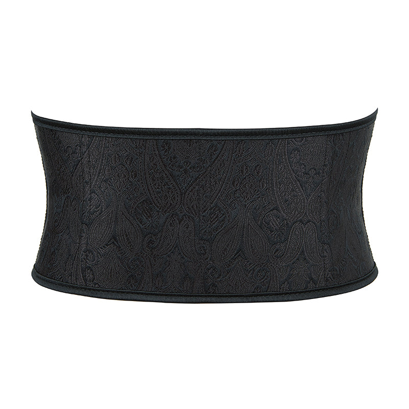 Medieval Renaissance Black Corset, Floral Underbust Waist Corset Belt,