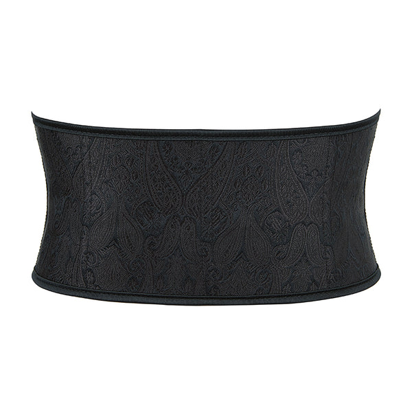 Medieval Renaissance Black Corset, Floral Underbust Waist Corset Belt,
