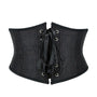 Medieval Renaissance Black Corset, Floral Underbust Waist Corset Belt,