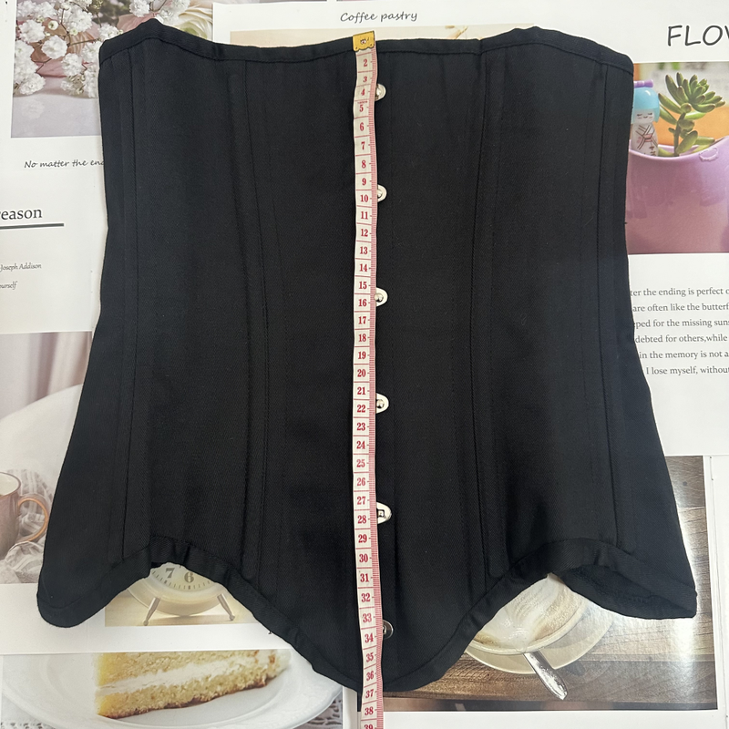Medieval Renaissance Black Corset, Lace up Underbust Vintage Corset