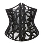 Medieval Renaissance Black Corset, Victorian Underbust Pirate Corset,