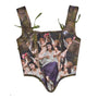 Medieval Renaissance Bustier Top, Vintage Tapestry Tank Corset Top,