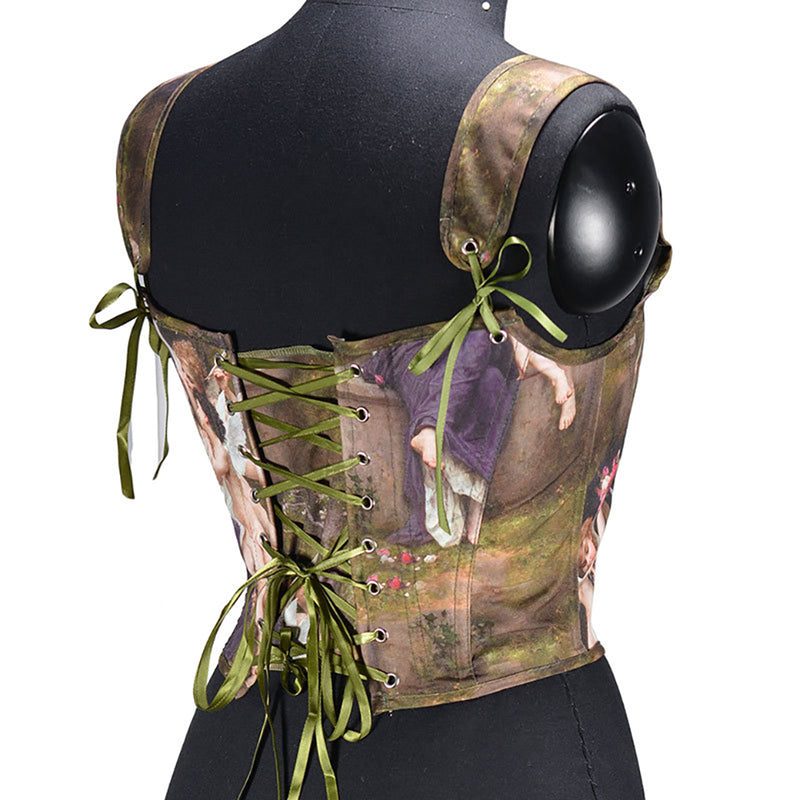 Bustier Renaissance Medieval Renaissance Bustier Top, Vintage Tapestry Tank Corset Top ...