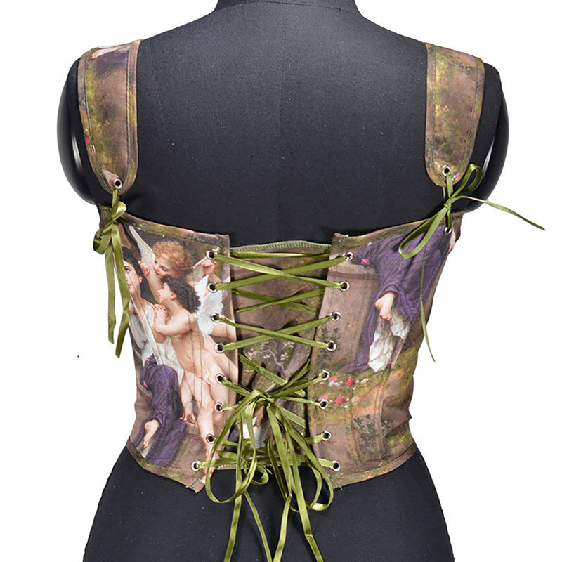 Bustier Renaissance Medieval Renaissance Bustier Top, Vintage Tapestry Tank Corset Top ...