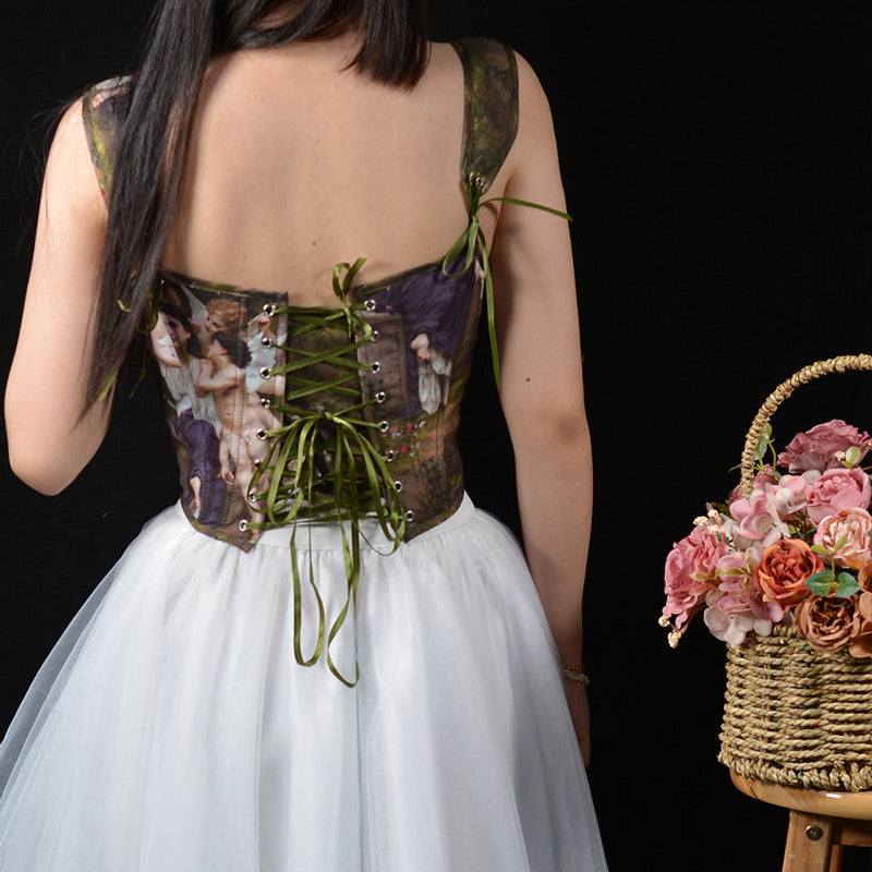 Bustier Renaissance Medieval Renaissance Bustier Top, Vintage Tapestry Tank Corset Top ...