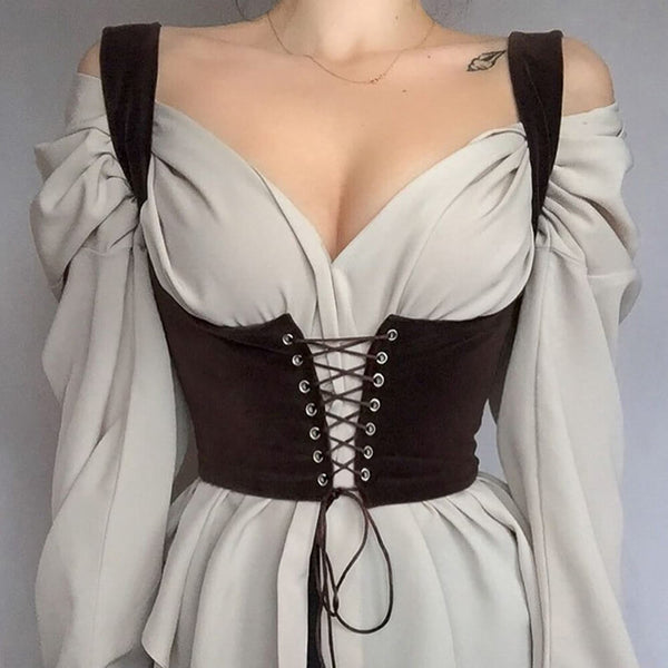 Medieval Renaissance Corset Belt, Underbust Prom Dress Corset, Steampunk Pirate Corset Top