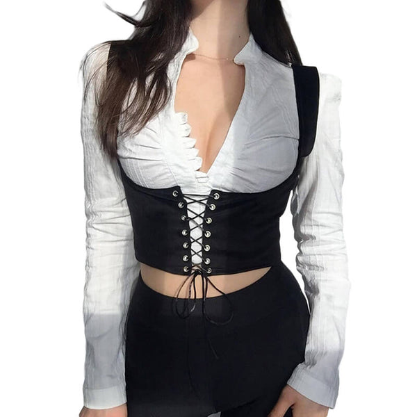 Medieval Renaissance Corset Belt, Underbust Prom Dress Corset, Steampunk Pirate Corset Top