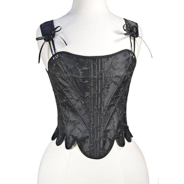 Medieval Renaissance Overbust Corset Floral Lace up Vintage Corset Top,