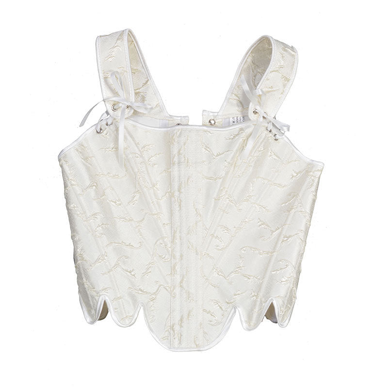 Medieval Renaissance Overbust Corset Floral Lace up Vintage Corset Top,