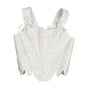 Medieval Renaissance Overbust Corset Floral Lace up Vintage Corset Top,