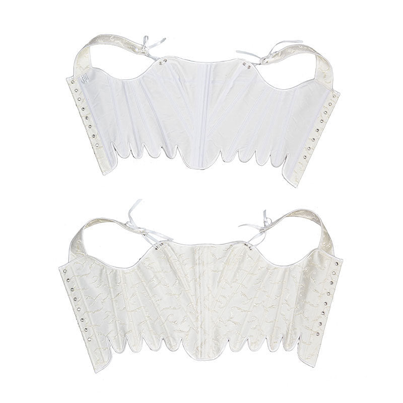 Medieval Renaissance Overbust Corset Floral Lace up Vintage Corset Top,