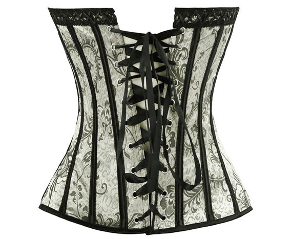Medieval Renaissance Overbust Corset, Floral Lace up Vintage Corset,