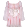 Medieval Renaissance Underbust Pink Corset Dress