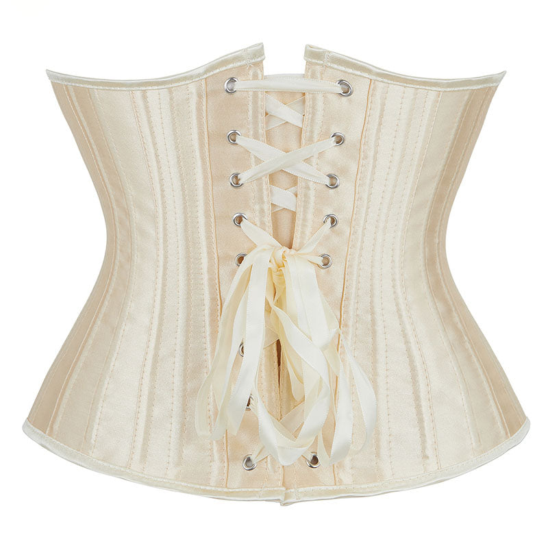 Renaissance Underbust Lace up Corset, Medieval Gothic Black Corset
