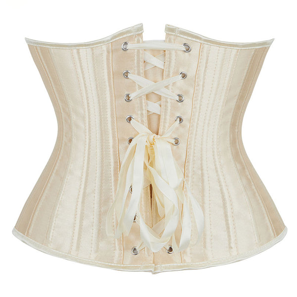 Renaissance Underbust Lace up Corset, Medieval Gothic Black Corset