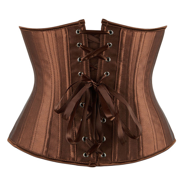 Renaissance Underbust Lace up Corset, Medieval Gothic Black Corset