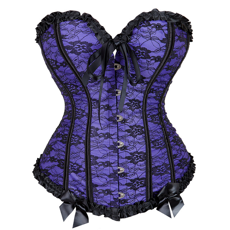 Medieval Renaissnace Overbust Corset, Vintage Victorian Lace up Corset,