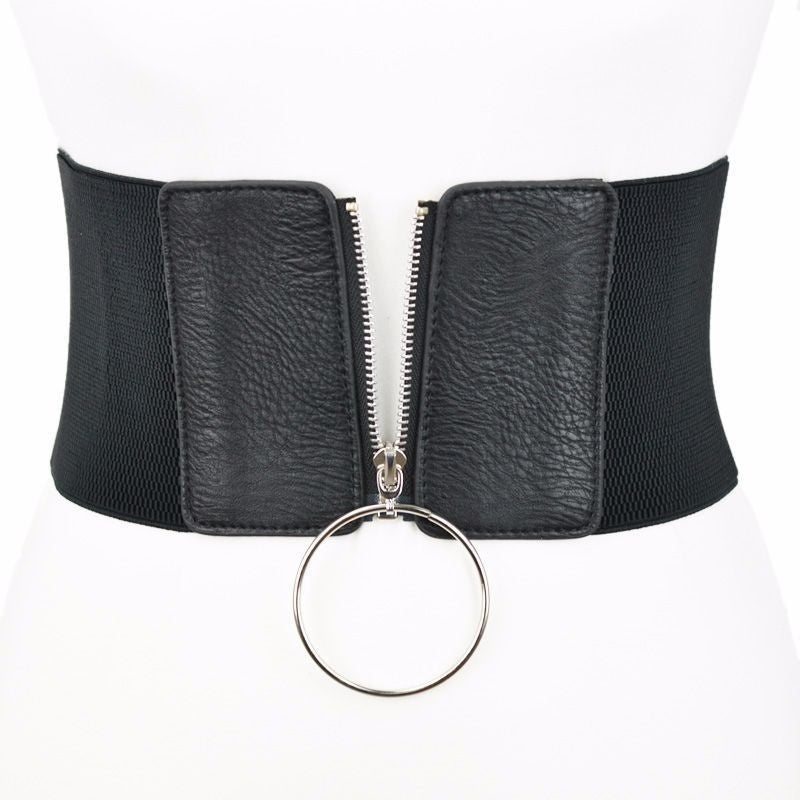 Medieval Underbust Black Corset, Renaissance Wide Waist Corset Belt,