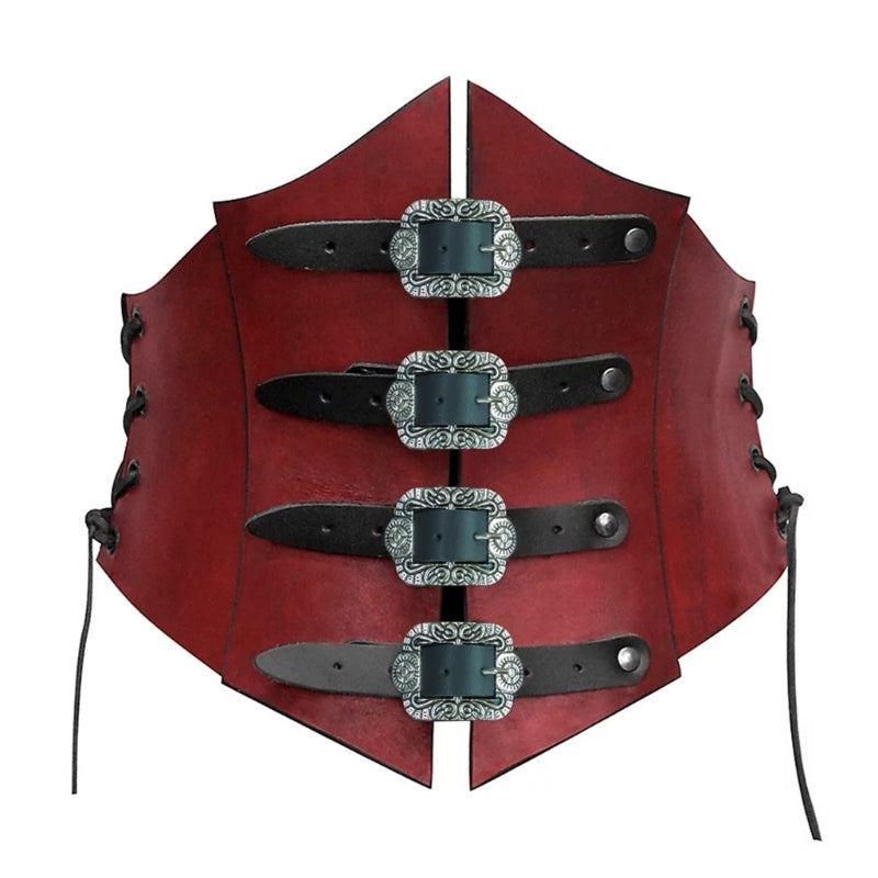 1597 Women\'s Belts For Dress Lace Up Underbust Pirate Renaissance Dark Red SUOSDEY Lace up Corset Belts for Women Wide Elastic  main image 4