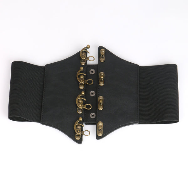 Medieval Underbust Ren Faire Corset, Victorian Steampunk Corset Belt, Renaissance Vintage Womens Corset With Metal Studs