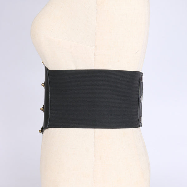Medieval Underbust Ren Faire Corset, Victorian Steampunk Corset Belt, Renaissance Vintage Womens Corset With Metal Studs