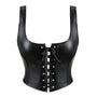 Medieval Vintage Goth Corset Top, Overbust Lace up Black Corset For Womens
