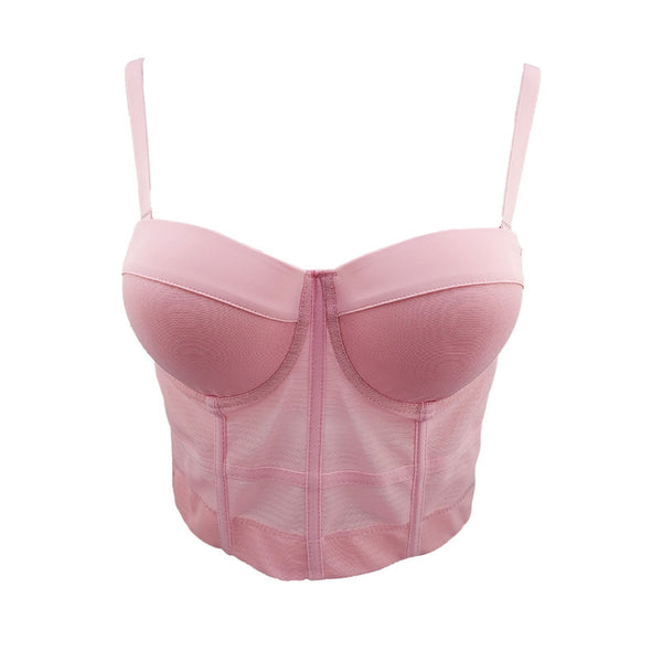 Overbust Crop Corset Top, Elegant Y2k Black Corset Top