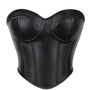 Overbust Gothic Corset Crop Top, Built in Bra Bustier Tank Top,