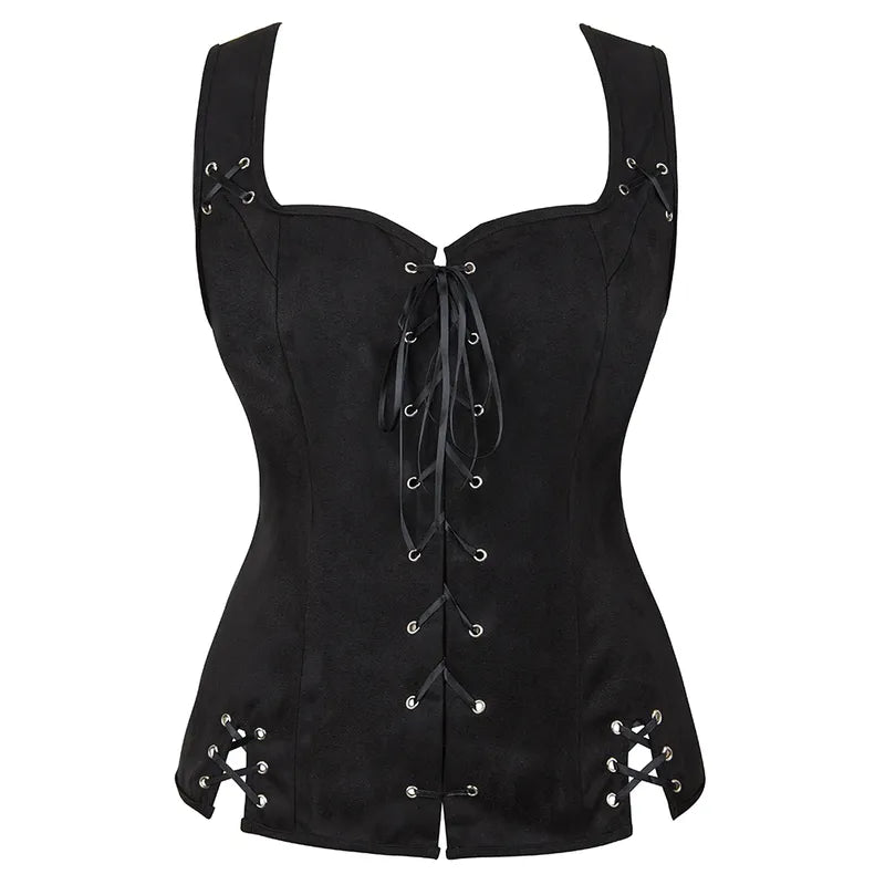 Ren Faire Vintage Corset Top, Renaissance Goth Overbust Corset