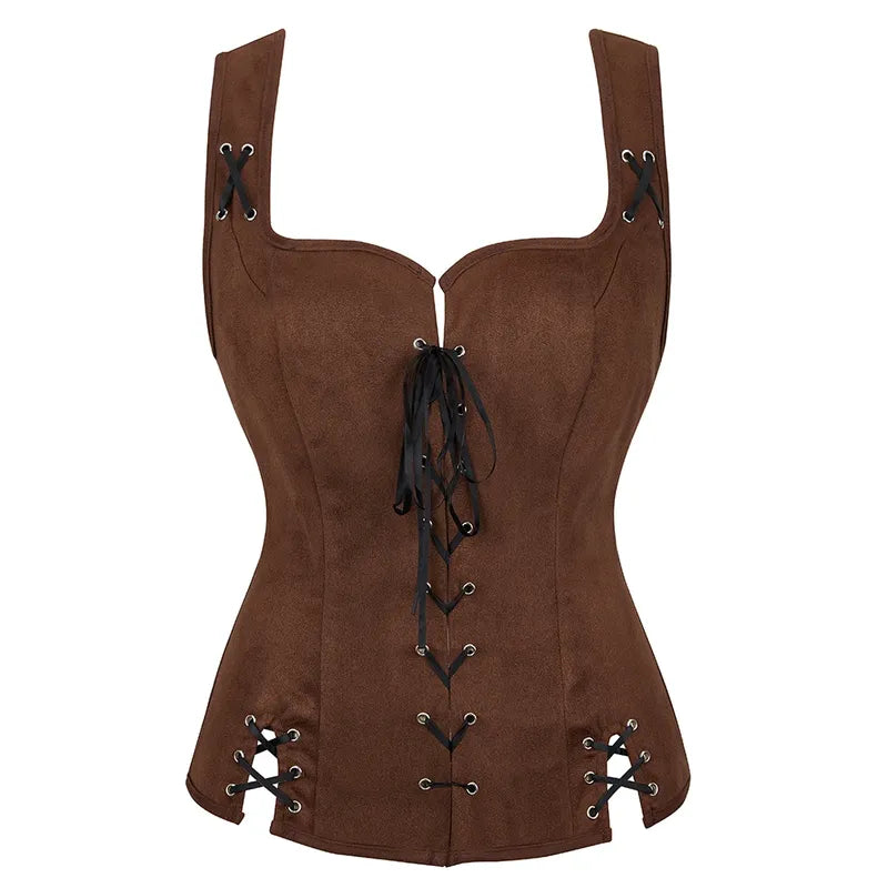 Ren Faire Vintage Corset Top, Renaissance Goth Overbust Corset