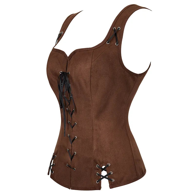 Ren Faire Vintage Corset Top, Renaissance Goth Overbust Corset