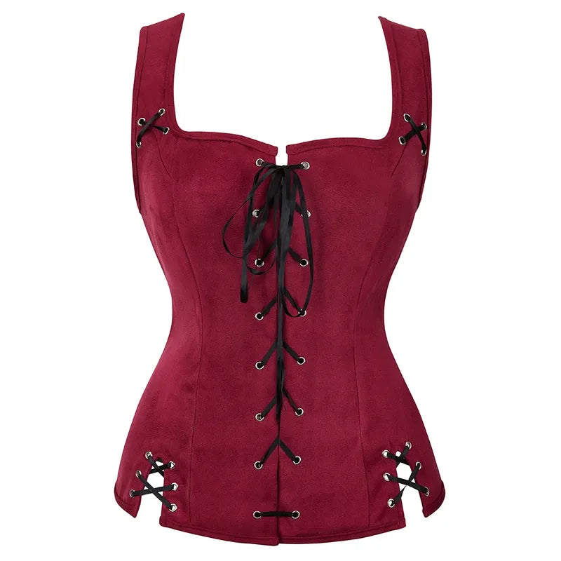 Ren Faire Vintage Corset Top, Renaissance Goth Overbust