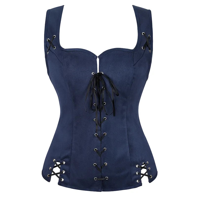 Ren Faire Vintage Corset Top, Renaissance Goth Overbust