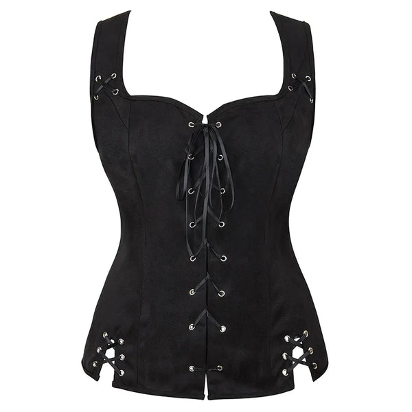 Ren Faire Vintage Corset Top, Renaissance Goth Overbust Corset