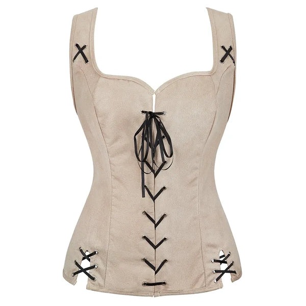 Ren Faire Vintage Corset Top, Renaissance Goth Overbust Corset