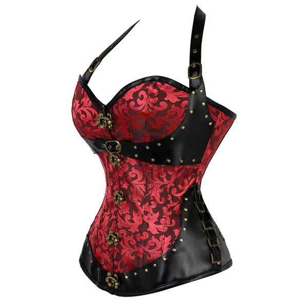 Ren Faire Vintage Leather Corset, Renaissance Pirate Corset