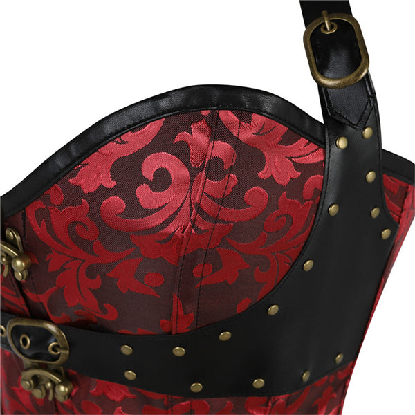 Ren Faire Vintage Leather Corset, Renaissance Pirate Corset