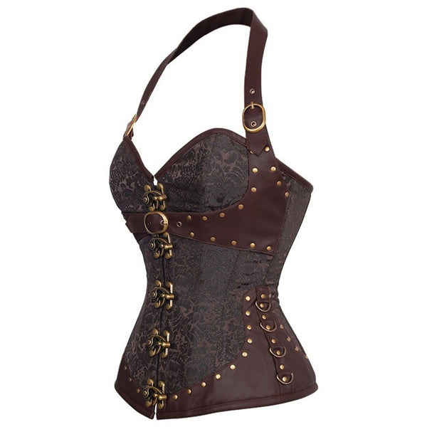 Ren Faire Vintage Leather Corset, Renaissance Pirate Corset