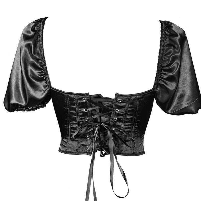 Renaissance Black Silk Corset Top