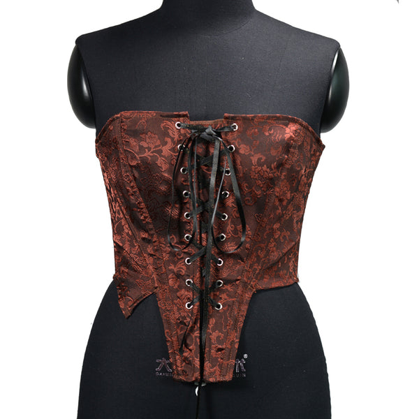 Renaissance Floral Corser Top, Medieval Bustier Milkmaid Victorian Prom Dress Corset