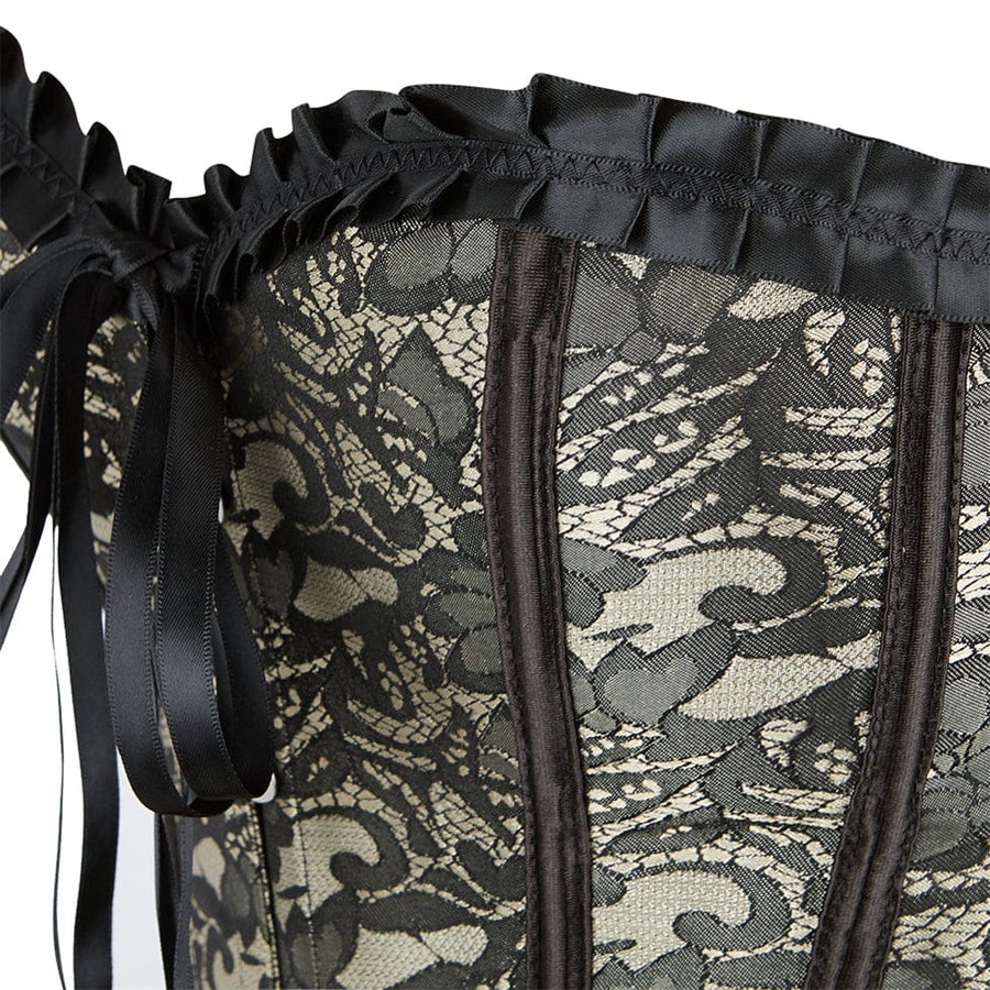 Renaissance Floral Lace up Corset, Medieval Vintage Victorian Corset