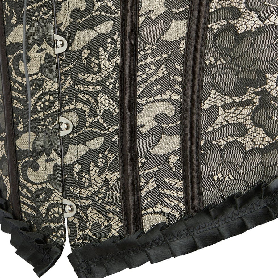 Renaissance Floral Lace up Corset, Medieval Vintage Victorian Corset
