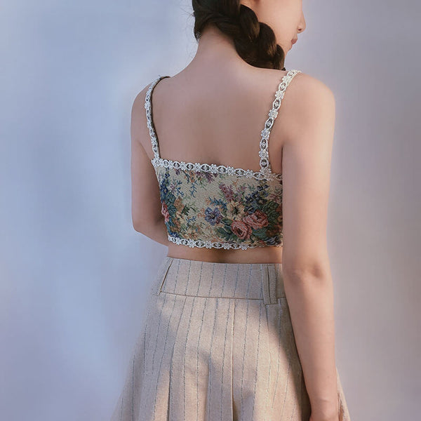 Renaissance Floral Milkmaid Corset, Fairy Overbust Corset Top