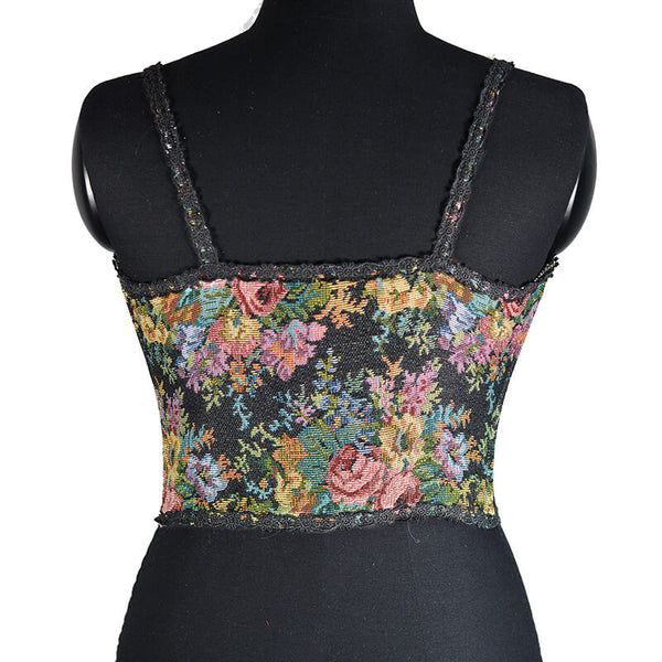 Renaissance Floral Milkmaid Corset, Fairy Overbust Corset Top