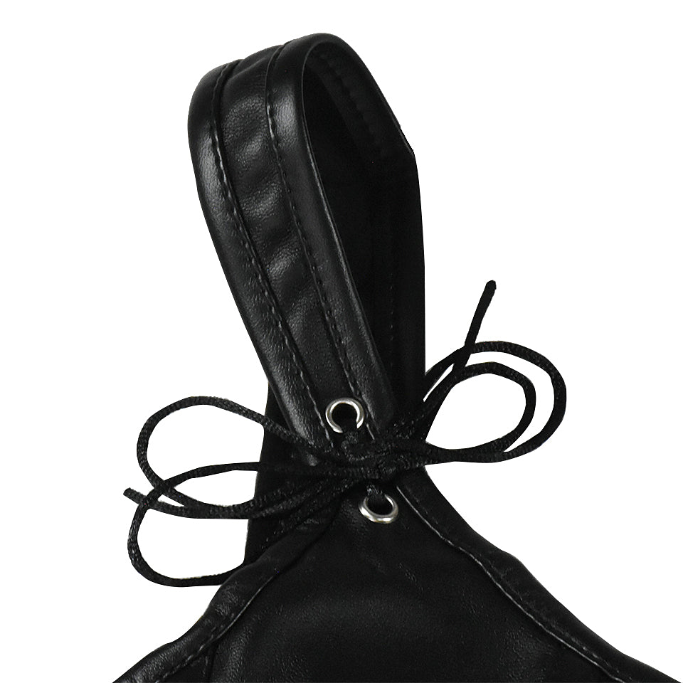 Renaissance Gothic Black Leather Corset, Steampunk Fantasy Bustier Corset Top