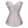Renaissance Overbust Corset Top, Floral Medieval Lace up Corset