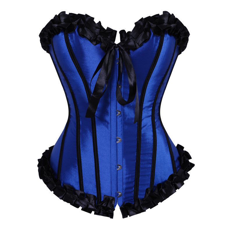 Renaissance Overbust Gothic Corset, Unique Lace up Party Corset,