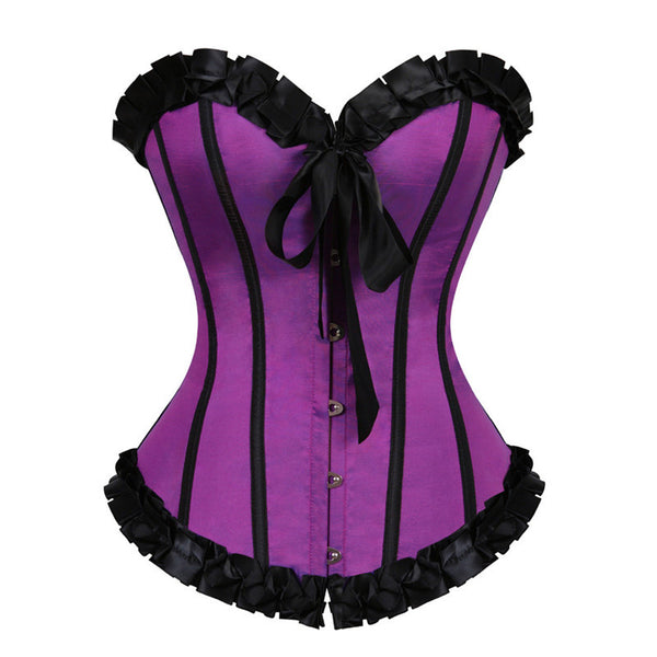 Renaissance Overbust Gothic Corset, Unique Lace up Party Corset,